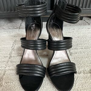New Calvin Klein Black Strappy Heels
